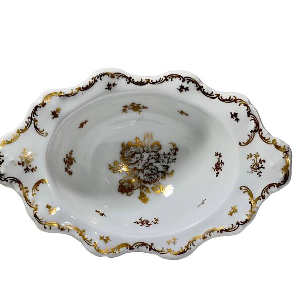 Pate de Limoges Hand Painted Porcelain Gold Dish Made in France Victorian Gold - Picture 1 of 12